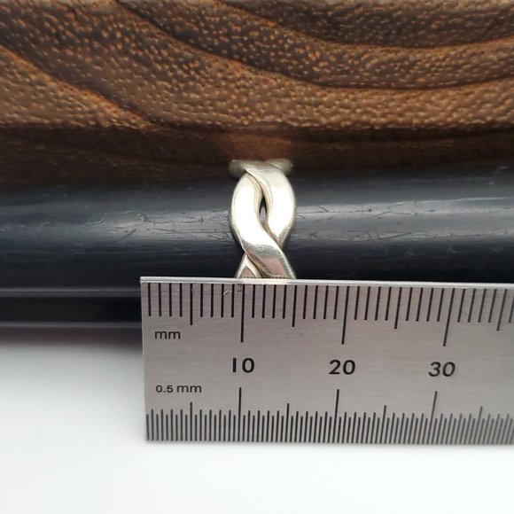 Size 6.25 925 Sterling Silver Cool Thick Solid Woven Ring - Picture 6 of 7